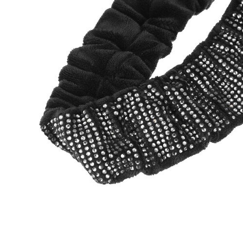 Bling Faux Crystal Rhinestone Car Inner Rear View Mirror Cover Accessory Black - Picture 8 of 12