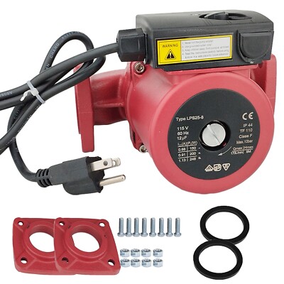 3 Speed Circulating Pump 1/6HP Use w/Outdoor Furnaces,Hot water heat,Solar,115V