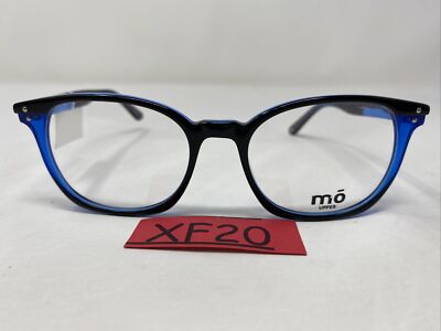 Mo Spain UPPER 265A C 52-20-145 Black/Blue Full Rim Eyeglasses