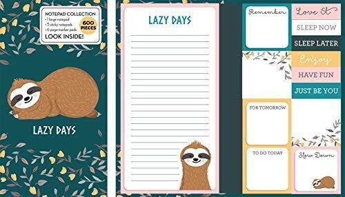 Book of Sticky Notes: Notepad Collection [Sloth Lazy Days] 600 pieces NEW-image