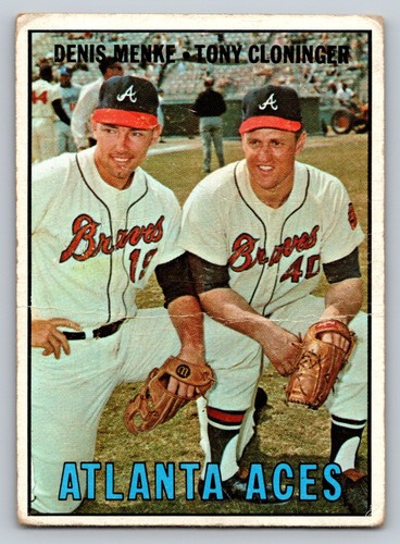 1967 Topps - #396 Atlanta Aces Denis Menke Tony Cloninger