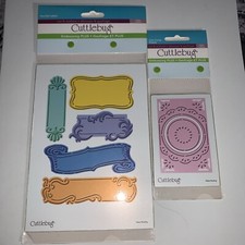 LOT Fanciful Labels Cricut Cuttlebug Embossing Folder Die Cut Set Chic Circle
