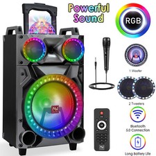 Loud Portable Bluetooth Speaker 12'' Subwoofer Party Heavy Bass Sound System FM