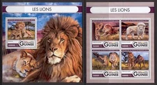 STA875 Guinea 2016 MNH 2 Sheets High CV Wild Animals Lions
