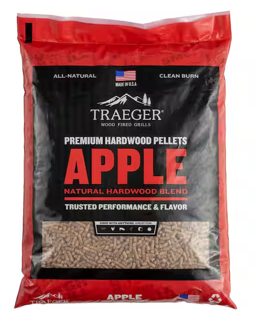 Traeger Apple All-Natural Wood Grilling Pellets, 20 lb. Bag 
