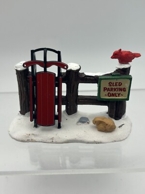 Lemax 2020 Sled Parking Only General Product #04740 Fence Post Cardinal Perched