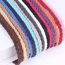 10m/lot 6mm DIY Faux Suede Velvet Cord Flat String Three Strands Braided Rope