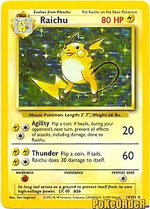 POKEMON BASE SET CARD 14/102 Raichu Holo Rare Unlimited Edition | eBay