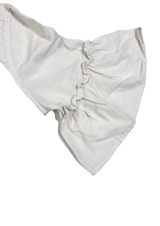 Blusa Venus Feminina Blusa Top Manga Babado Manga Alta Baixa Creme Tamanho 6 - Imagem 3 de 4