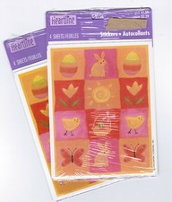 2 PACKS Bright Color EASTER Bunny Egg Sunshine Scrapbook Stickers 8 Sheets