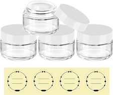 Small Glass Containers with Lids 1 Oz Glass Jars with White Lids Liners 4 Pack