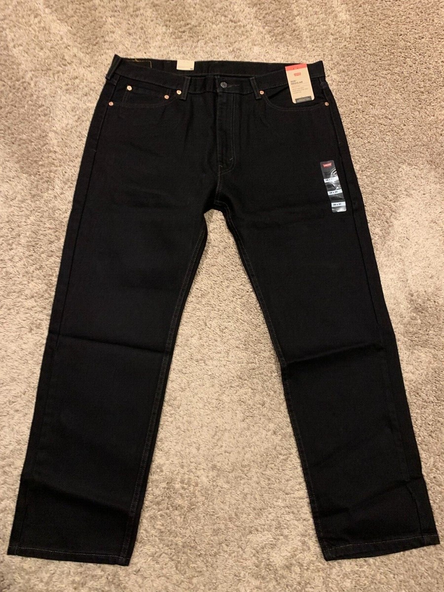 Levi's 505 Jeans Regular Fit Straight Leg Black Men's 38X30 Levi's 505 Jeans Regular Fit Straight Leg Black Men's 38X30