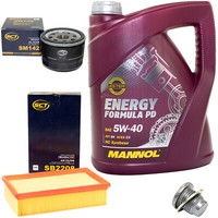 MotoröL Filter Set 5W40 5Liter + ÖLablassschraube FüR Renault Modus Clio III
