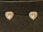 *NEW* Kay Jewelers Sterling Silver Lab Created White “HEART” Sapphire Earrings — photo 4