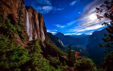 Landscape nature waterfall rocks mountains Custom Gaming Mat Desk