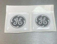 GE Nameplate, White square, Genuine OEM Part, brand new, Set of 2