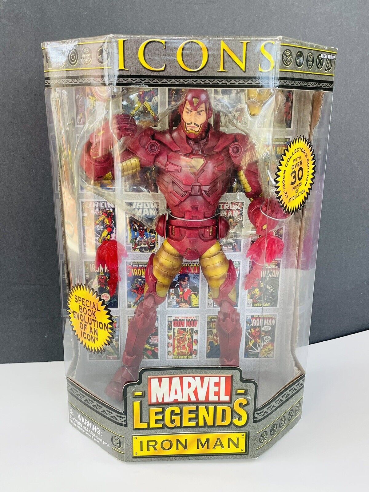 Toy Biz Marvel Legends Icons Iron Man 12" Action Figure Gold Variation NIB Comic