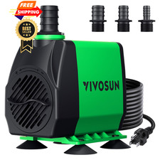 VIVOSUN 800GPH Submersible Pump 3000L/H, 24W , Ultra Quiet 800GPH, Green