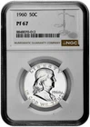 1960 50C Proof Silver Franklin Half Dollar NGC Graded PF 67 White Coin