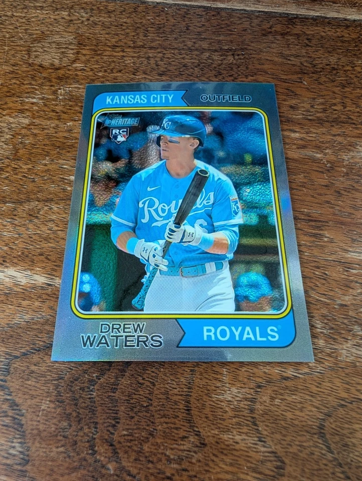 Drew Waters 2023 Topps Heritage Silver Refractor Rookie Card /374 -NM/MT - Image 2 of 4