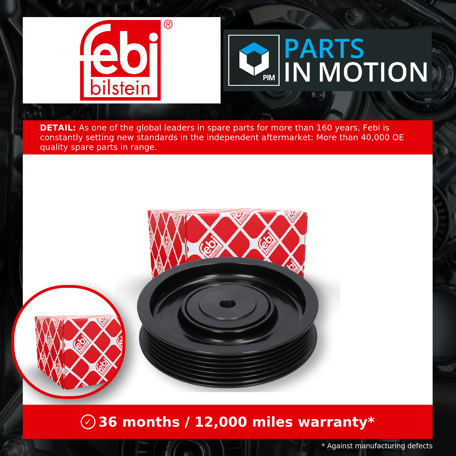 Aux Belt Idler Pulley 181693 Febi Guide Deflection 1660350030 Quality Guaranteed