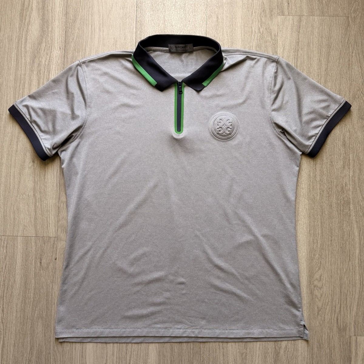 G/fore Embossed Logo Rib Collar Quarter Zip Tech Pique Polo Men's
