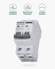 AC Miniature Circuit Breaker, 25 Amp 120V/240V 2 Pole DIN Rail Mount Circuit Bre