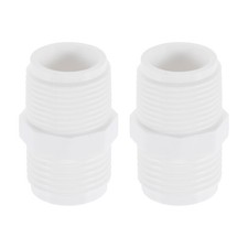 2Pcs Garden Hose Adapter Male 3/4" NPT x 3/4" GHT Garden Hose Fitting White