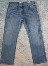 Levis 501 Button Fly Straight Leg Jeans Men's 36x32 Fits 34x32 Blue Denim Pants