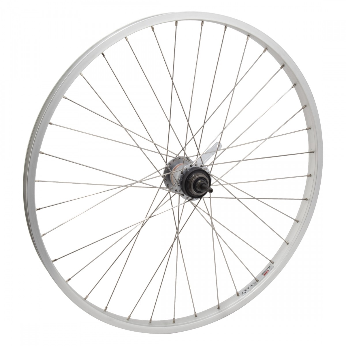 26-Inch Silver Alloy Rear Wheel with 3-Speed Internally Geared Hub & Coaster