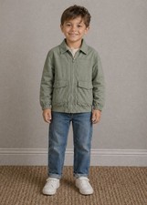 Art Class Jacket Size 10/12 Kids Zipper Front 100 Cotton Green