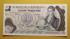 20 Pesos Oro 1982. Colombia/Colombia. UNC.