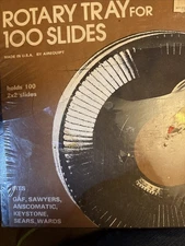 Airequipt Made In USA New in Sealed Box Vintage Rotary Tray For 100 Slides.