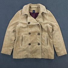 Vintage Y2K Gap Coat Womens Medium Corduroy Double Breasted Pea Jacket Boho