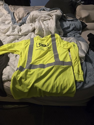CSX Railroad Hi-Vis Safety Shirts Lot (14) Mens XL Reflective Conductor Work Shi