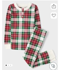 NEW The Children s Place Kids Matching Family Plaid Thermal Henley Pajamas SZ 6