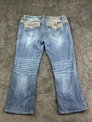 Miss Me Jeans Damen Hose Auffälligen Back Print Größe 34
