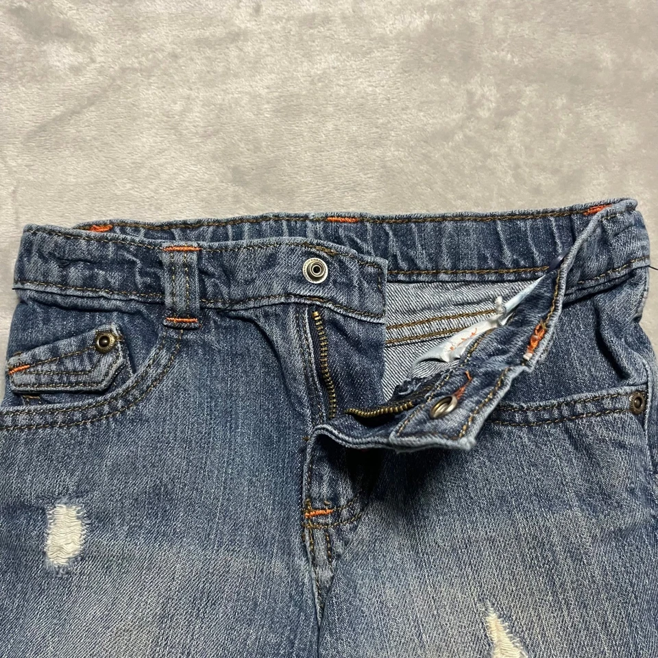 Pantalones Cortos Denim Wrangler Niños Talla 4T Azul Envejecido Informal Todos los Días Foto 4 de 4