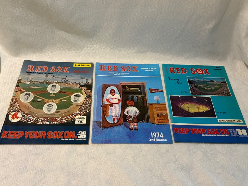 Boston Red Sox Official Scorebooks and Diamond Jubilee, 1974-1977 
