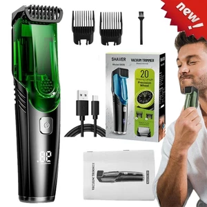 Trimeur de barbe à vide pour les hommes avec 20 Longueur et styles réglables rechargeables