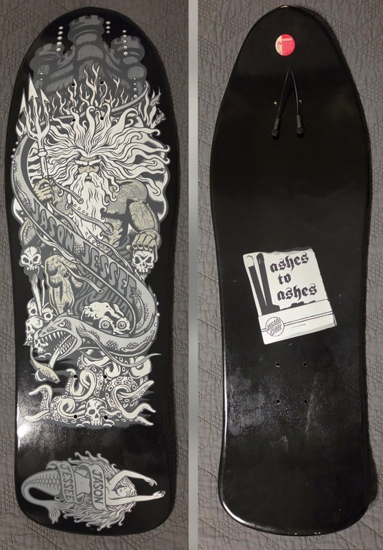 Santa Cruz JASON JESSE Neptune Ashes to Ashes Skateboard Deck 💥NEW💥 See Pics