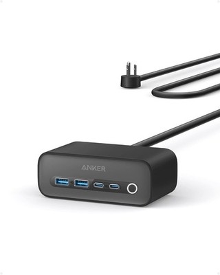 Anker 525 Charging Station, 7-in-1 USB C Power Strip for iphone13/14, 5ft Extens