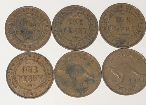 Lotto monete re Giorgio V COMUNEWEALTH OF AUSTRALIA VI penny (10) varie date - Foto 3 di 6