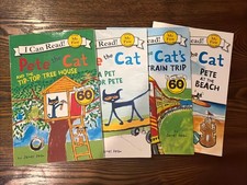 Set of 4 Pete The Cat My First Readers by James Dean- Good Condition 