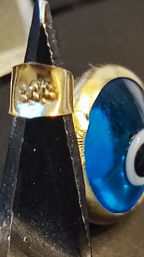 Nazar Boncuk Anhänger, 8K (333) vergoldet, türkisches böses Auge Glücksbringer - Bild 2 von 3