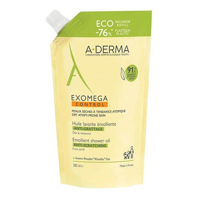 A-DERMA Exomega Control Duschöl Nachfüllpack 500 ml Duschgel