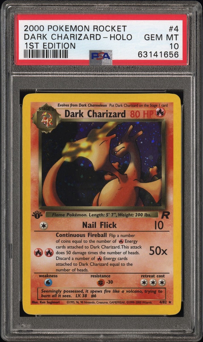 PSA 10 GEM MINT Dark Charizard 4/82 1st Edition Team Rocket Holo