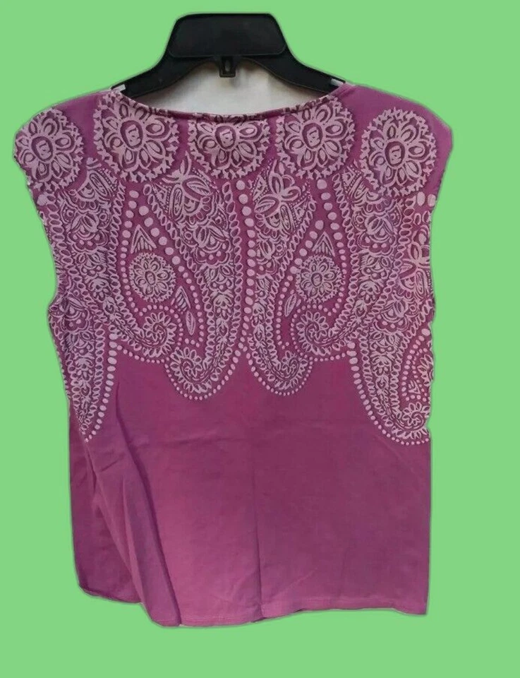 Camisa Mujer Axcess Talla L Púrpura Cachemira Sin Mangas Túnica Plisada Verano Boho  Foto 2 de 4