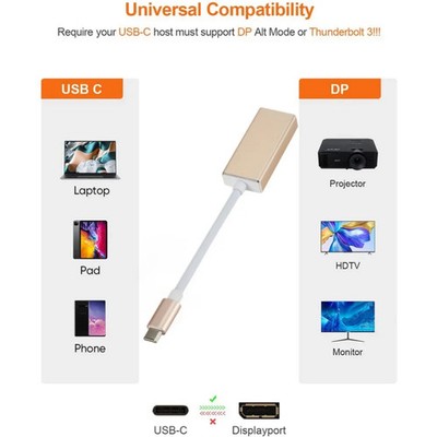 USB-C auf Mini DisplayPort Adapter Kabel Kabel Konverter Hochauflösend