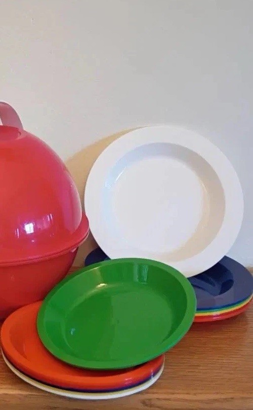 MCM INGRID CHICAGO Party Ball Picnic Set Camping Tailgate Plates Bowls ...